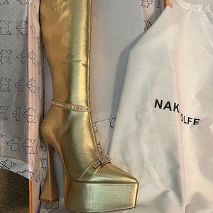 Naked Wolfe Poison Gold Leather Boots